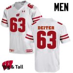 Men's Wisconsin Badgers NCAA #63 Michael Deiter White Authentic Under Armour Big & Tall Stitched College Football Jersey JU31C24TL